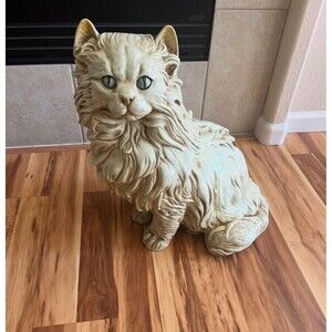 Chalkware Oversized Persian Cat Statue By Marwal - 21” Tall - Rare Find!